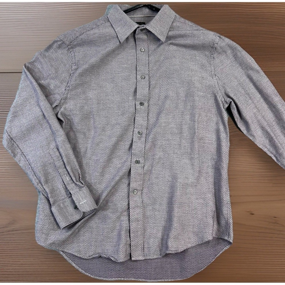 Jos A Bank Reserve Tailored Fit Dress Shirt Large Purple Cotton Cashmere
